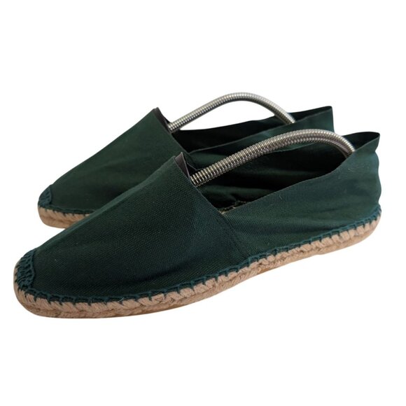 J. Crew Womens Dark Green Espadrilles Flats Canvas Size 9 Casual Slip-On Shoes - Picture 1 of 9
